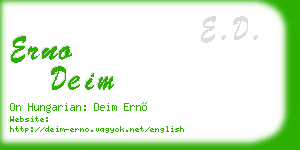 erno deim business card